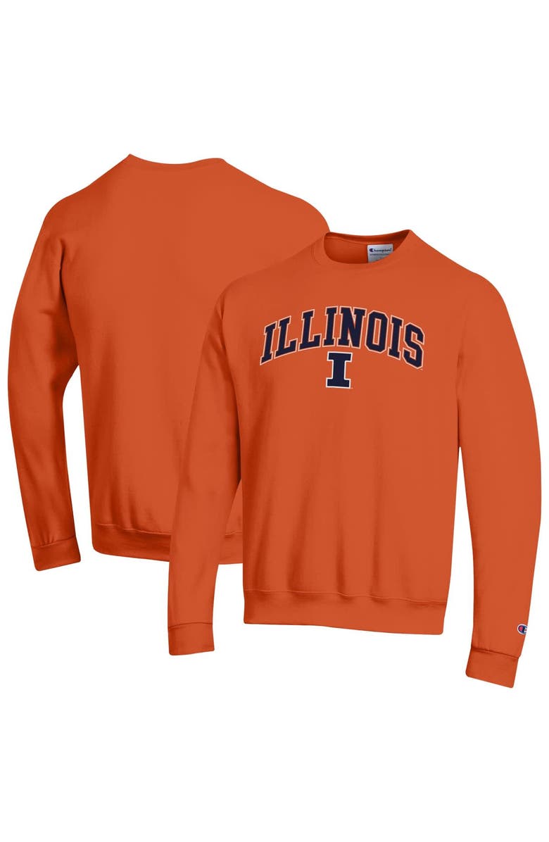 Champion Men's Champion  Orange Illinois Fighting Illini Arch Over Logo Pullover Sweatshirt, Alternate, color, 