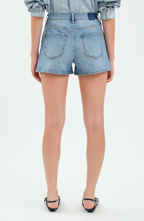 Daze Troublemaker High Waist Denim Shorts In Marina Vintage