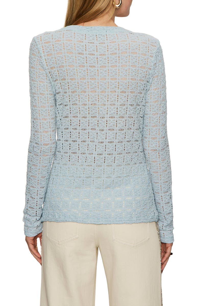 Sanctuary Perfect Long Sleeve Puckered Lace T-Shirt, Alternate, color, Aquamarine Blue