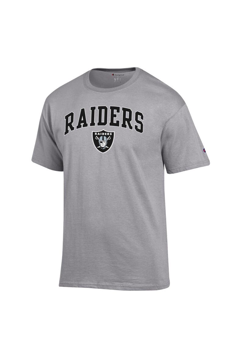 Men's Champion Gray Las Vegas Raiders Arch Over Logo T-Shirt, Alternate, color, Gray