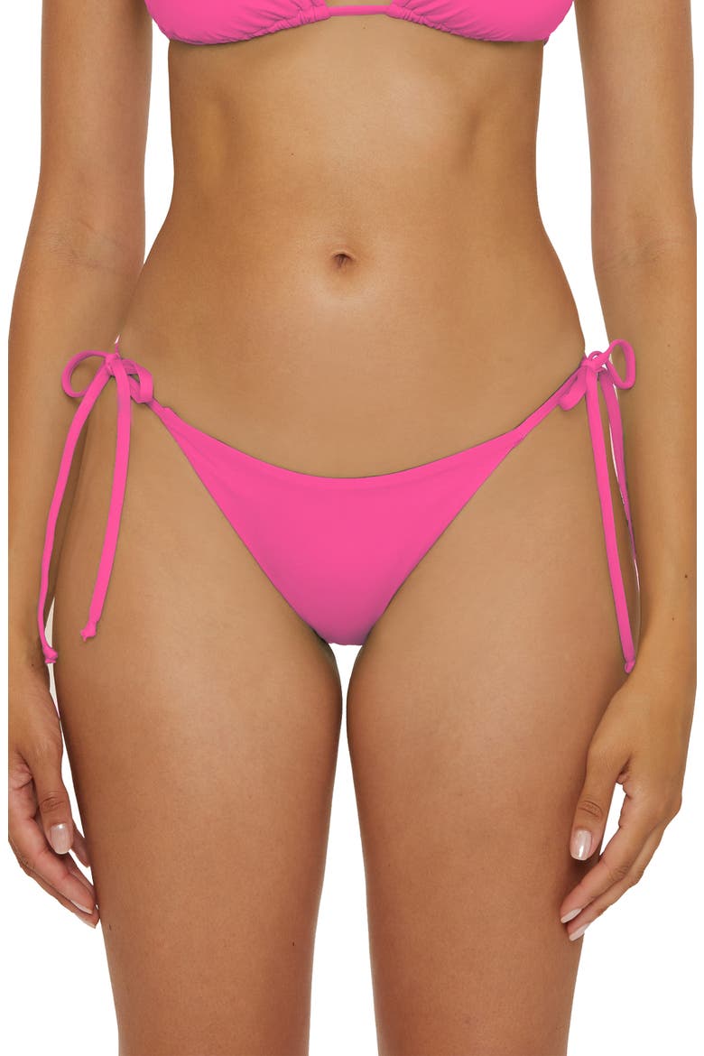 Color Code Side Tie Bikini Bottoms, Main, color, ROSE BERRY