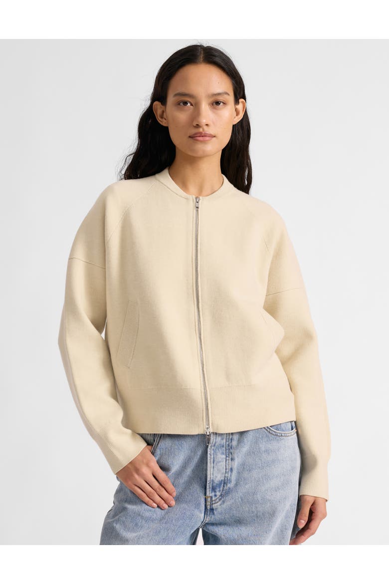 Knitted Bomber Jacket, Alternate, color, Cream