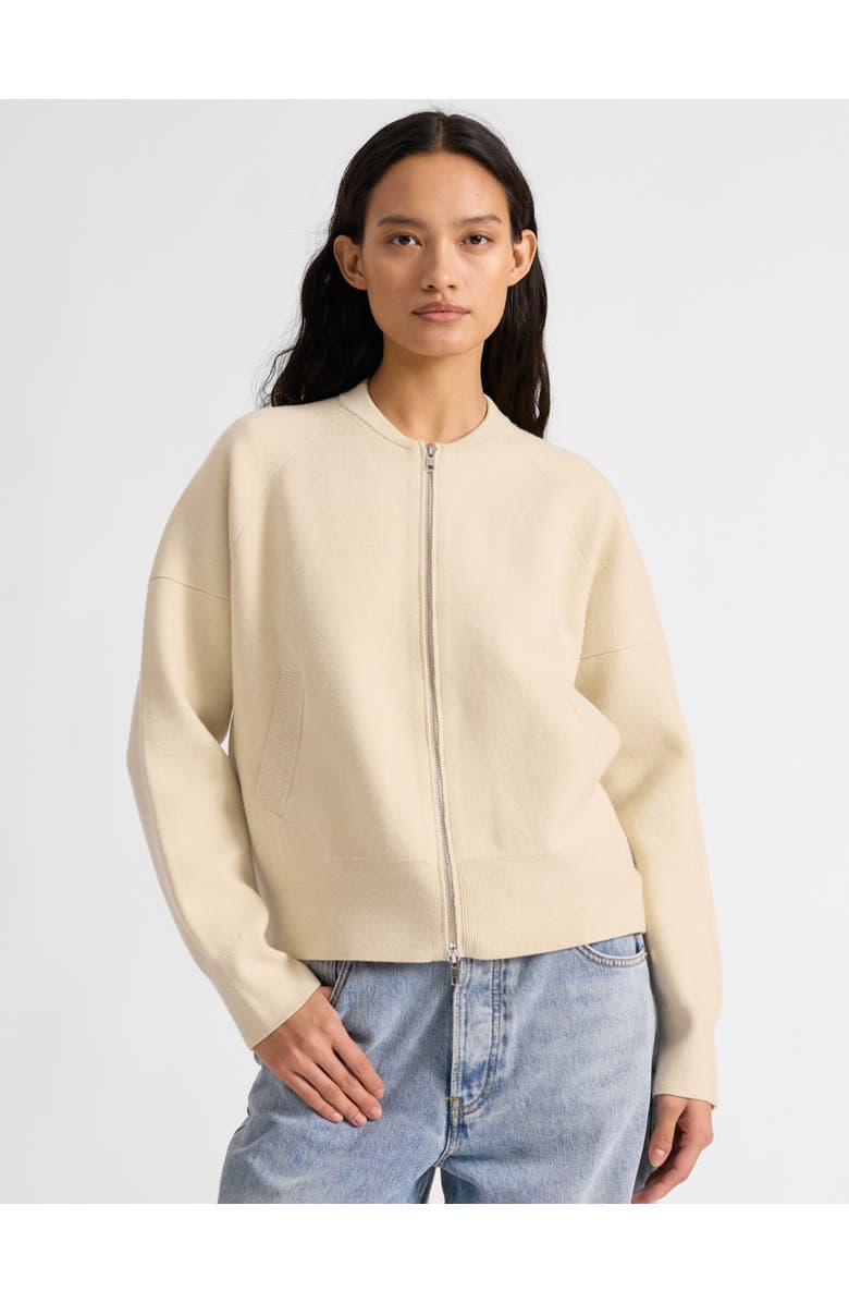 Albaray Knitted Bomber Jacket, Alternate, color, Cream