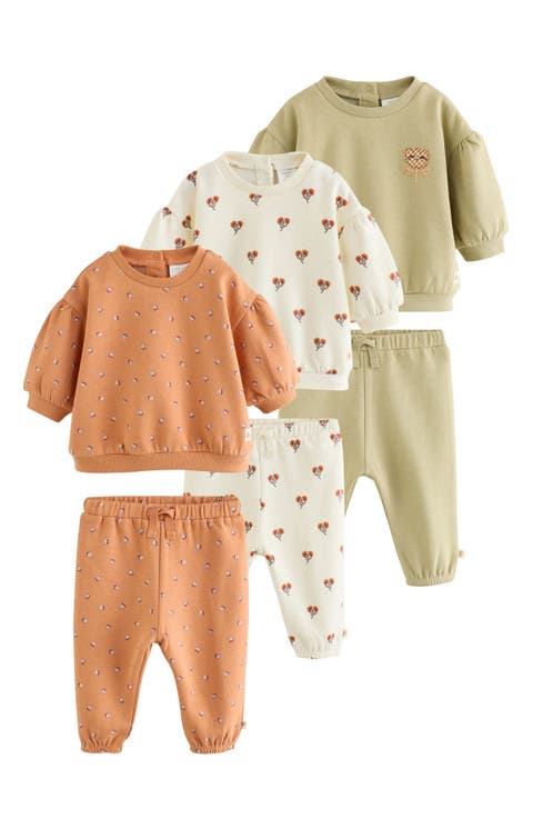Kids' 6-Piece Floral Sweatshirt & Joggers Set