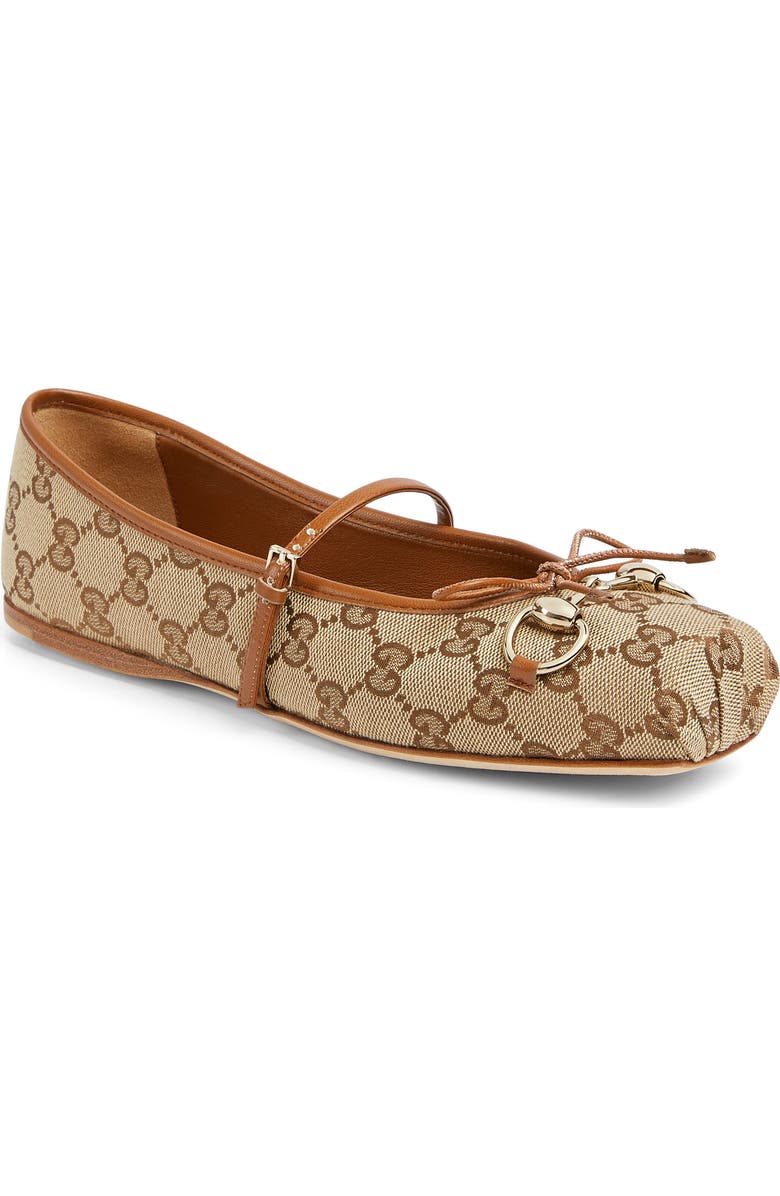 Gucci Horsebit Ballet Flat, Main, color, Beige