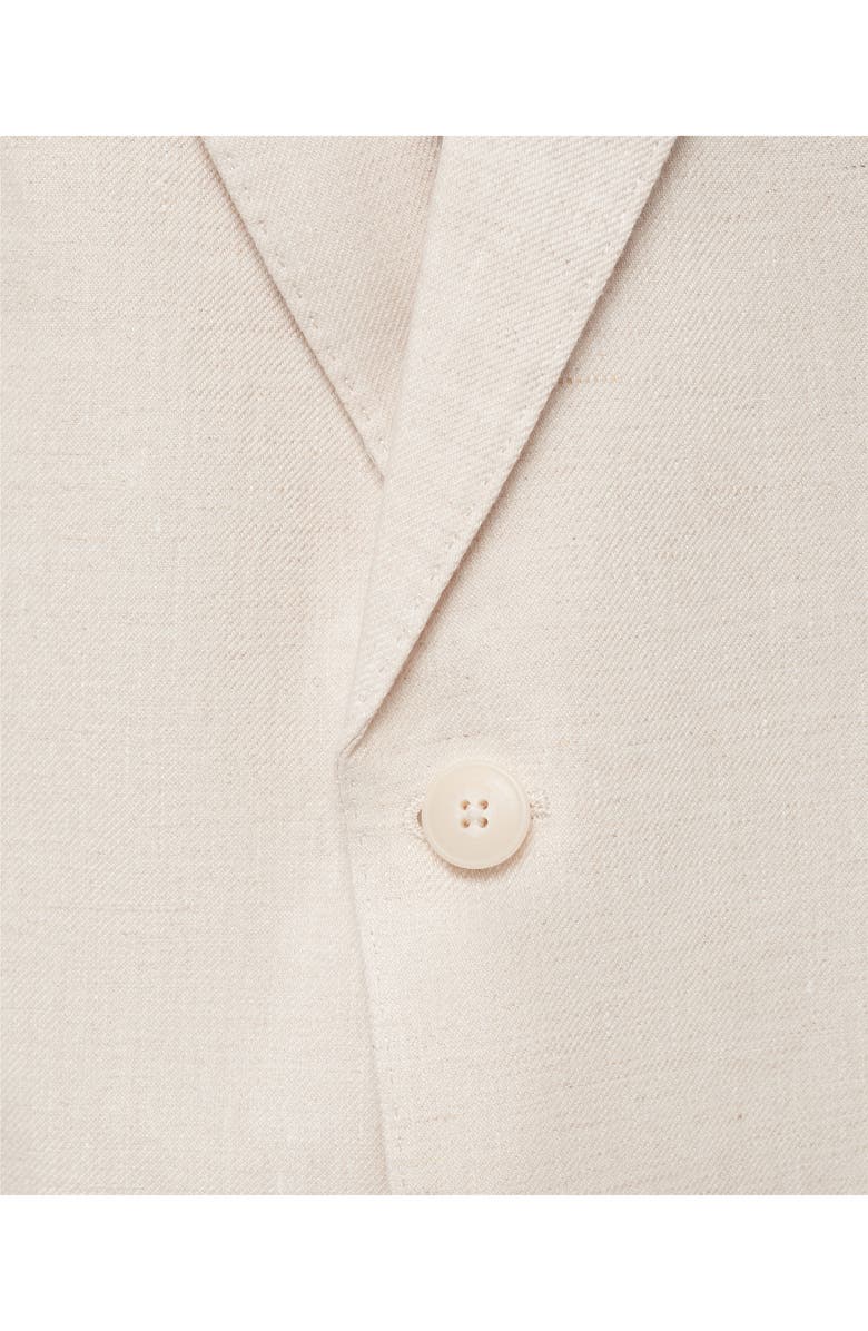 MANGO Slim Fit Linen Sport Coat, Alternate, color, Ecru
