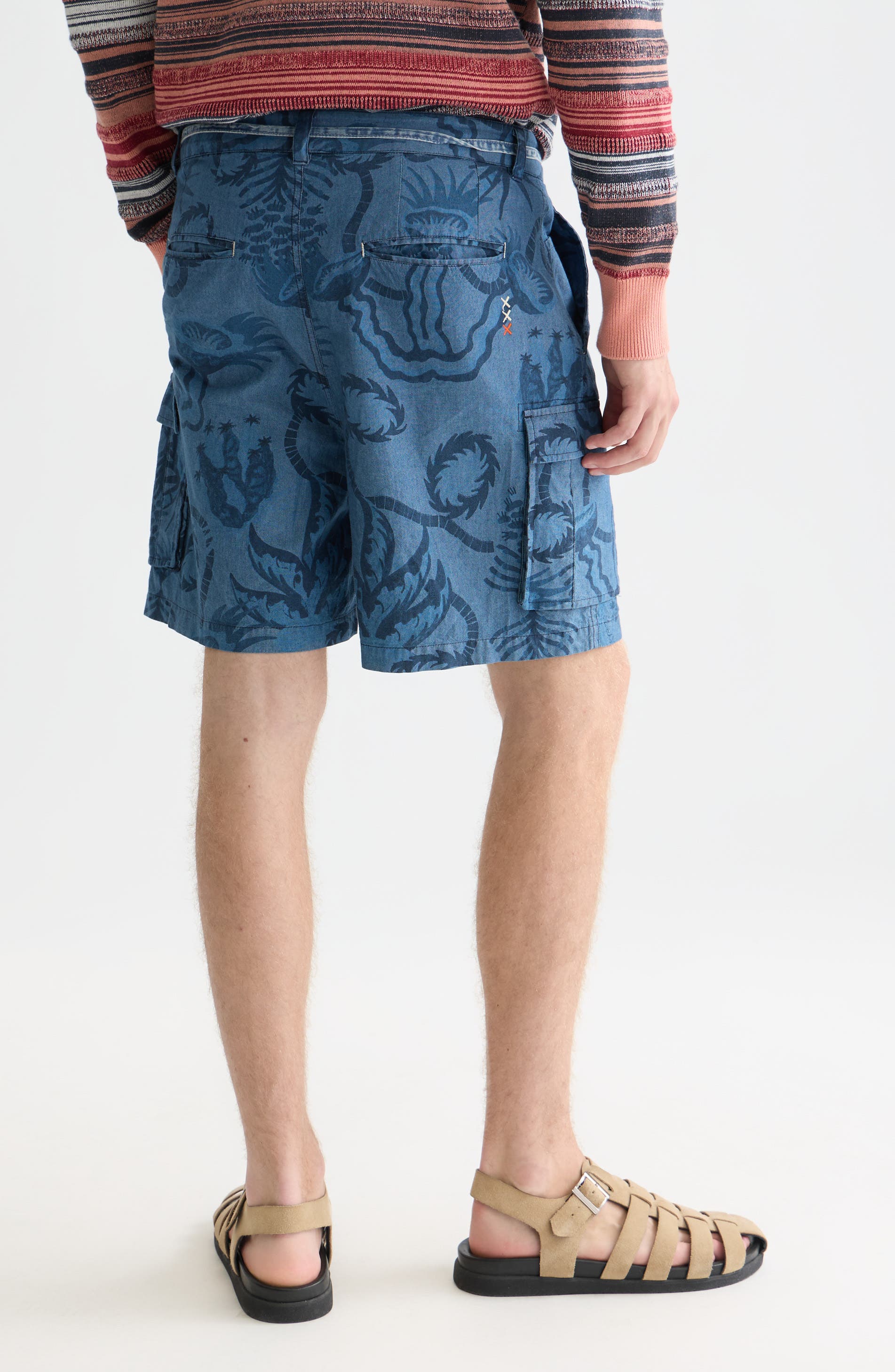 Chambray Cargo Shorts - image 2
