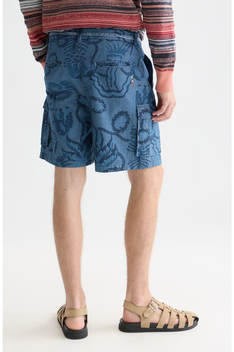 Chambray Cargo Shorts, Alternate, color, DESERT FLORAL INDIGO