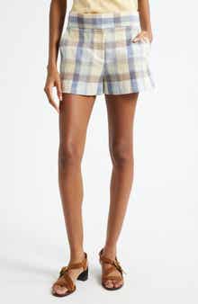 Veronica Beard Allen Plaid Cotton Blend Shorts
