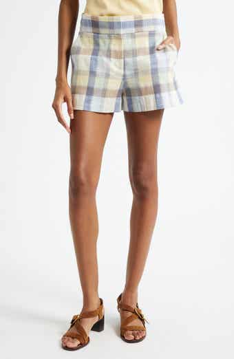 Veronica Beard Allen Plaid Cotton Blend Shorts