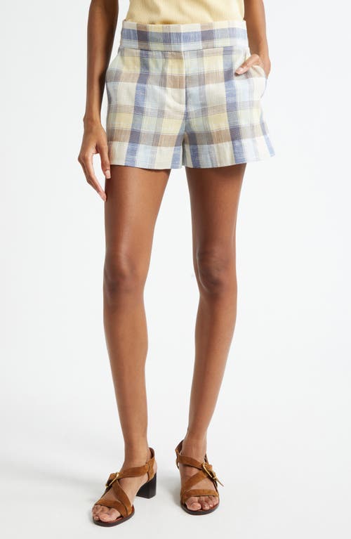 Veronica Beard Allen Plaid Cotton Blend Shorts In Multi