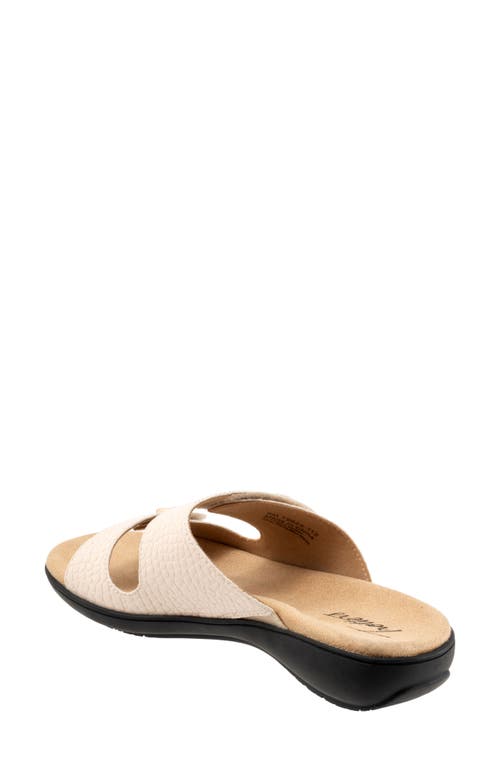 Trotters Ruthie Croc Embossed Slide Sandal In Ivory