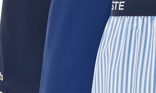 Lacoste Core Graphice Assorted 3-pack Cotton Boxers In Multi