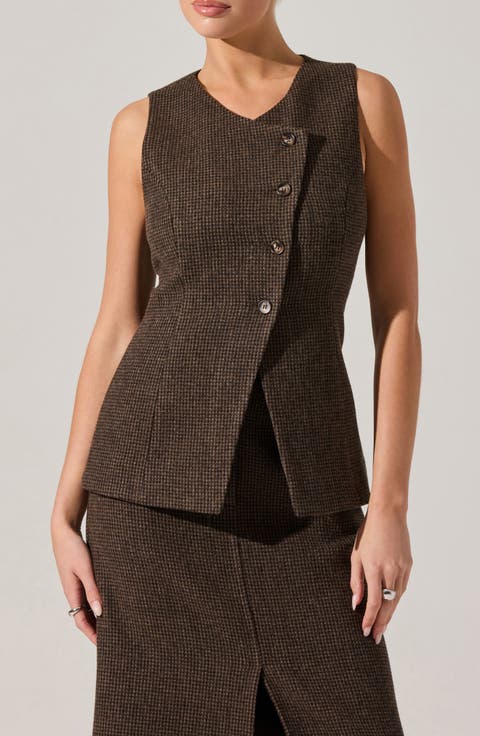 Sonja Plaid Wool Blend Vest