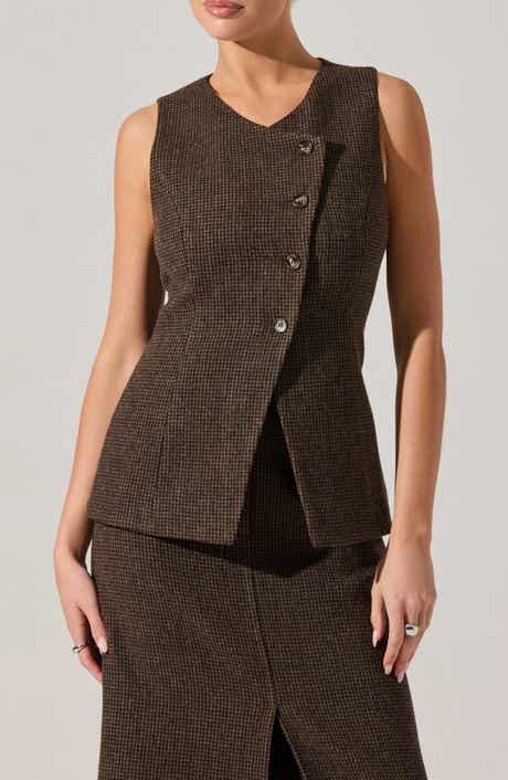 ASTR the Label Sonja Plaid Wool Blend Vest