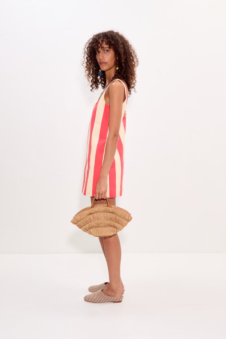 Sahara Denim Dress, Alternate, color, Venetian Red Stripe