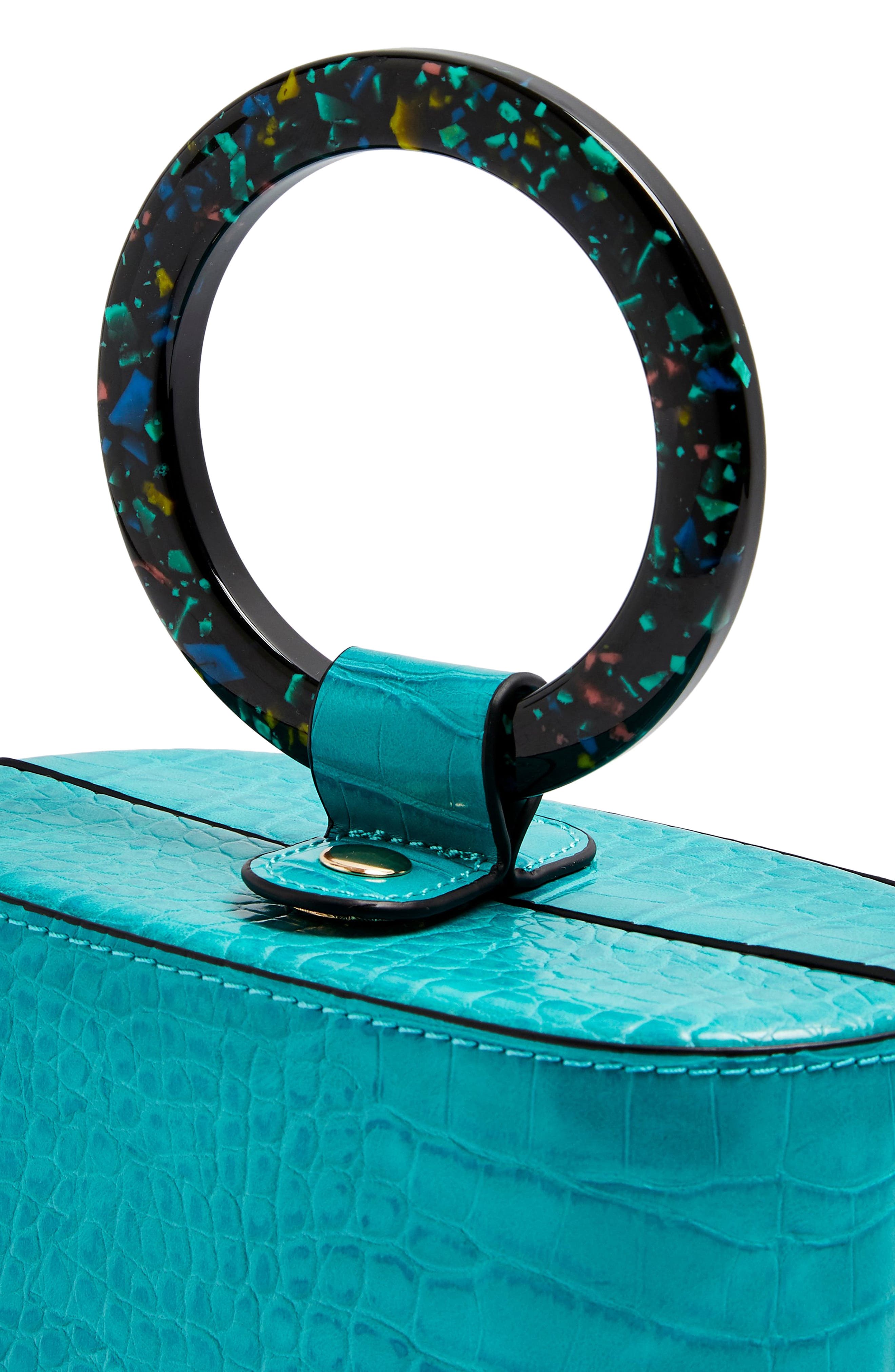 Gaze Crocodile Grab Bag, Alternate, color, TURQUOISE