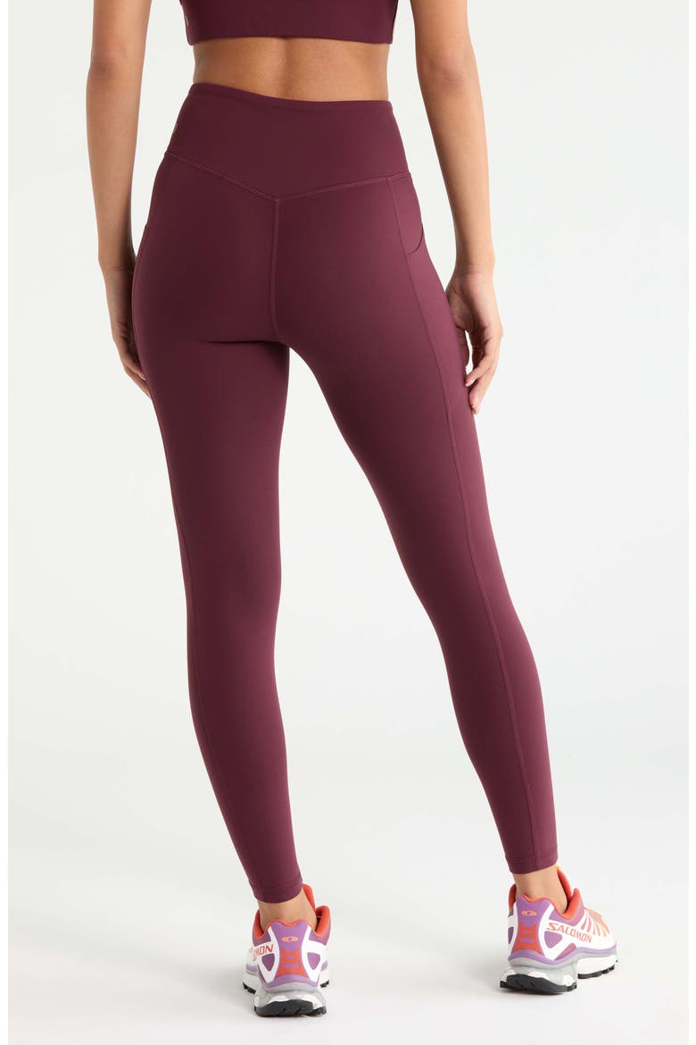 Studio Luxe 7/8 High Waist Pocket Leggings, Alternate, color, BURGUNDY STEM