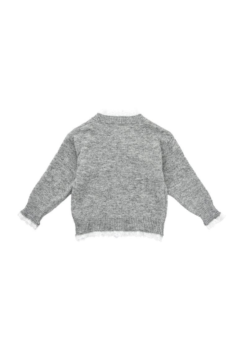 Lace-Bow Top with Tiered Skirt, Alternate, color, Grey
