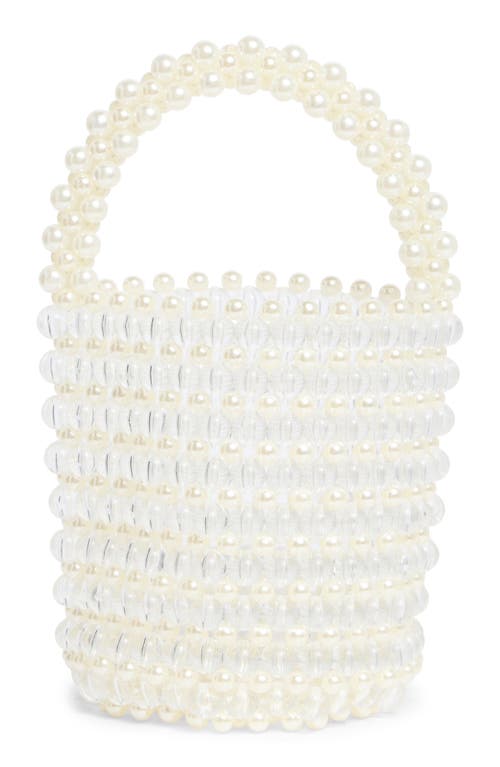 Natasha Faux Pearl Bucket Bag