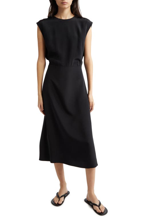 Partow Serena Silk Midi Dress In Black