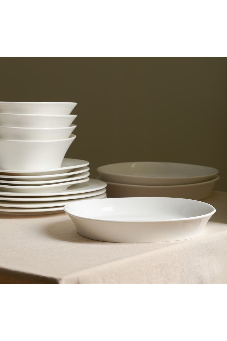 Quadro Porcelain 4-Piece Pasta Bowl Set, Alternate, color, White