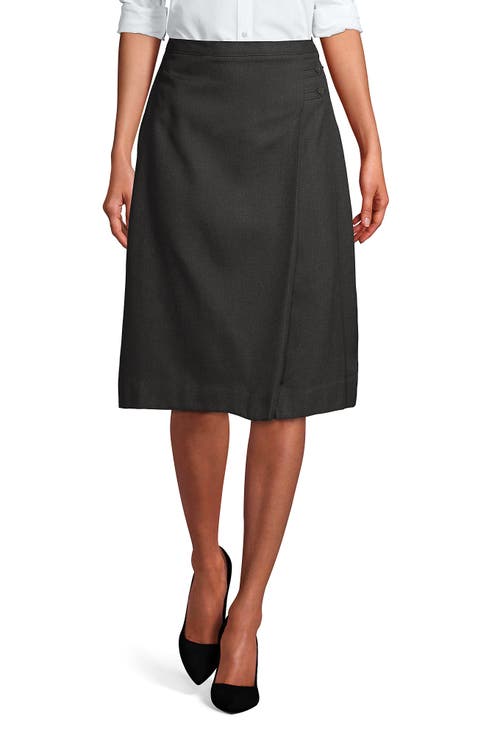 School Uniform  Solid A-line Skirt Below the Knee