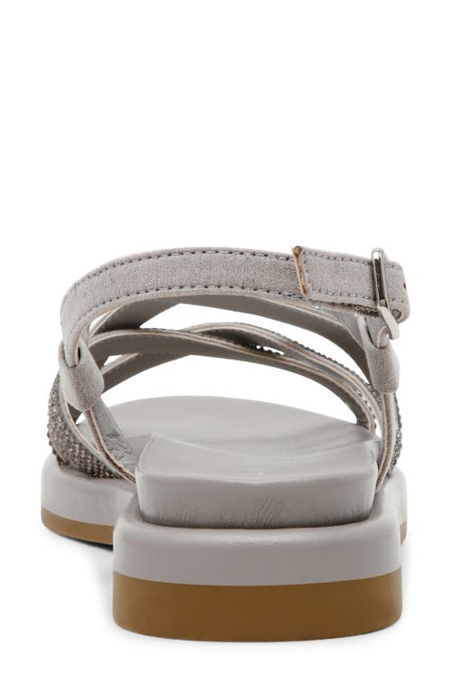 Anne Klein Esmeralda Strappy Sandal In Grey Microsuede