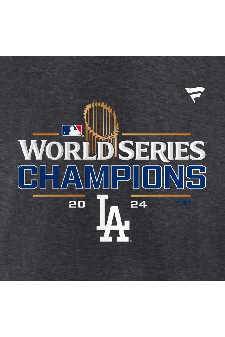 Men's Fanatics Heather Charcoal Los Angeles Dodgers 2024 World Series Champions  Extended Sizes Locker Room T-Shirt, Alternate, color, Heather Charcoal