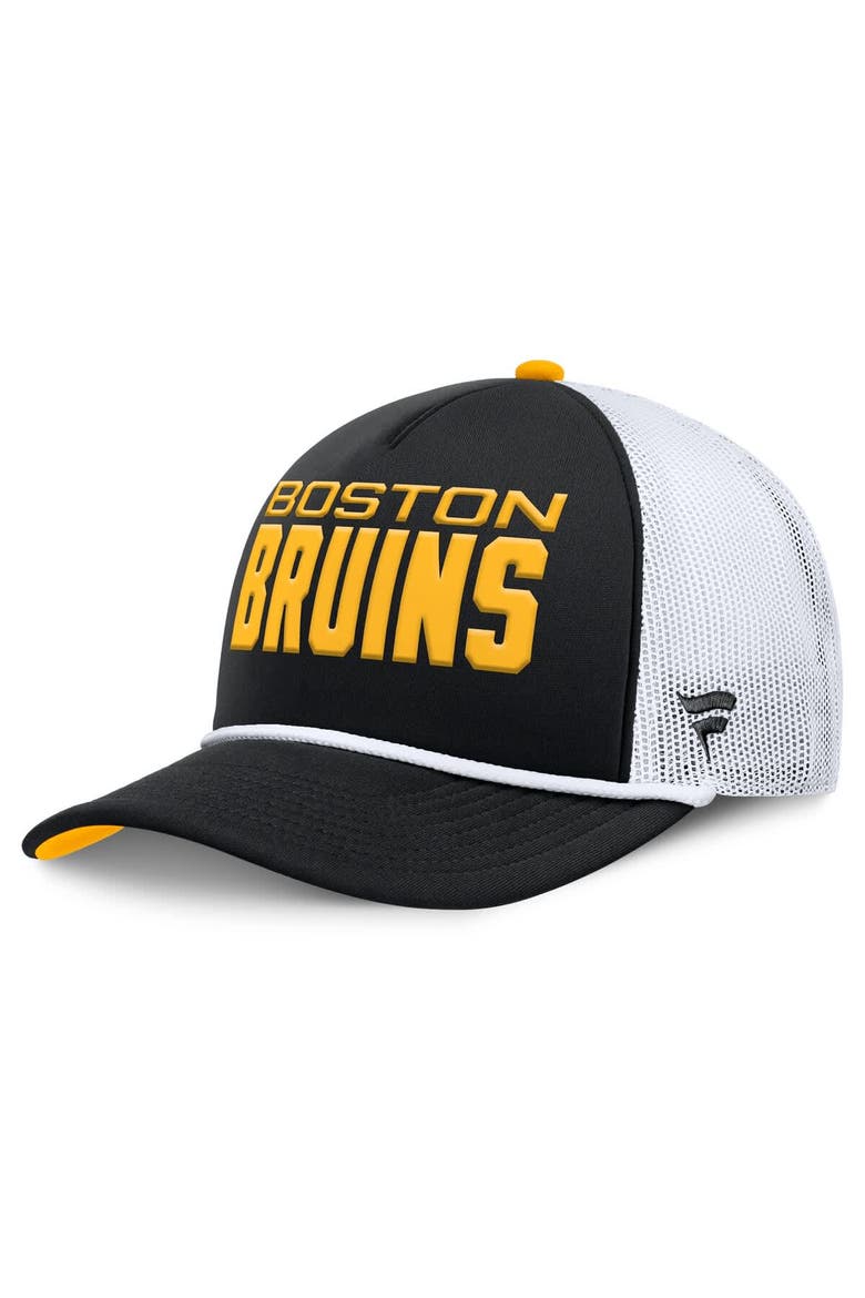 Men's Fanatics Black/White Boston Bruins Authentic Pro Rink A-Frame Adjustable Hat, Alternate, color, Black