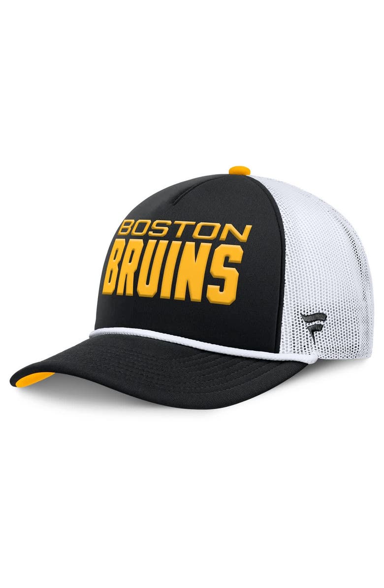 FANATICS Men's Fanatics Black/White Boston Bruins Authentic Pro Rink A-Frame Adjustable Hat, Alternate, color, Black