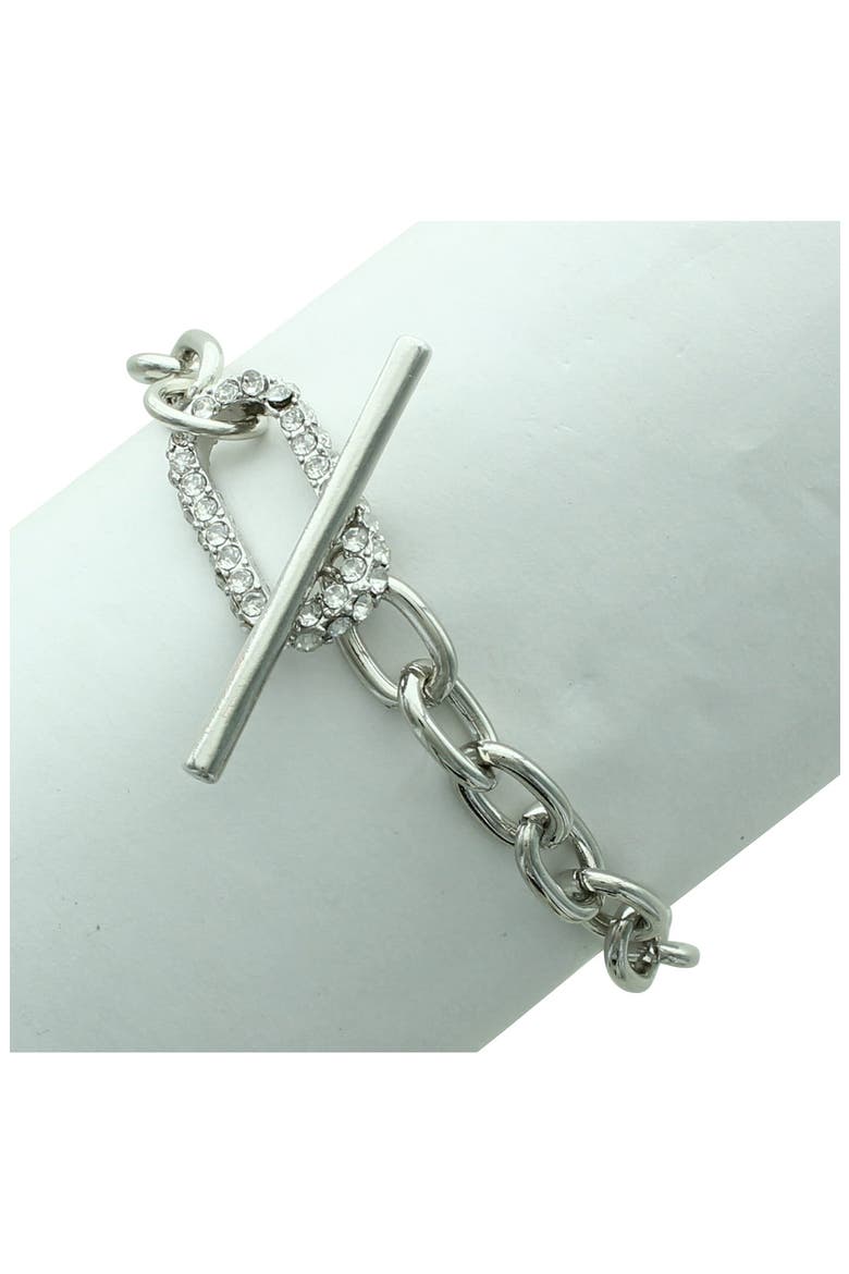 Krystal Toggle Bracelet, Alternate, color, SILVER / CLEAR