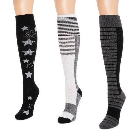Cotton Rib Compression Knee-High Socks 3 Pair Pack