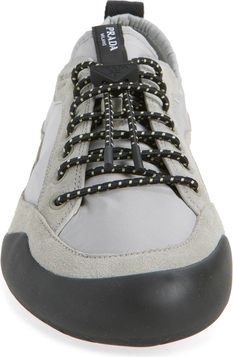 Prada Spitroc Mixed Media Low Top Sneaker, Alternate, color, Nube