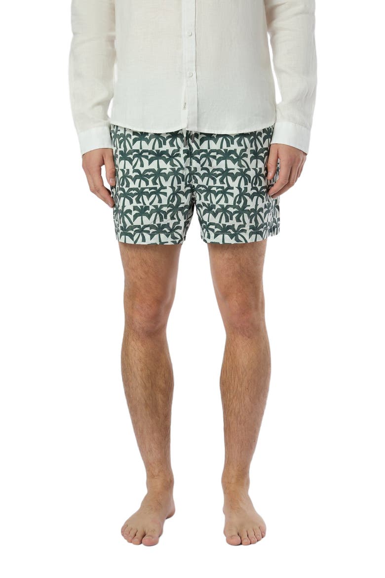 Charles 4" Swim Trunk, Alternate, color, OFF WHT/DK OLIV