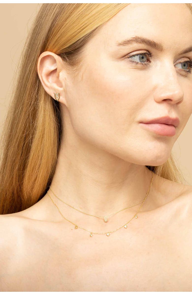 Oradina 14K Yellow Gold Sweet Oval Pendant Necklace, Alternate, color, Yellow Gold