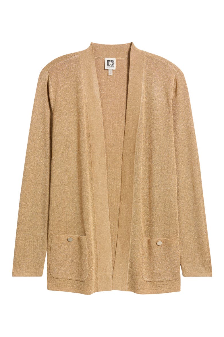 Malibu Metallic Cardigan, Alternate, color, LIGHT GOLD