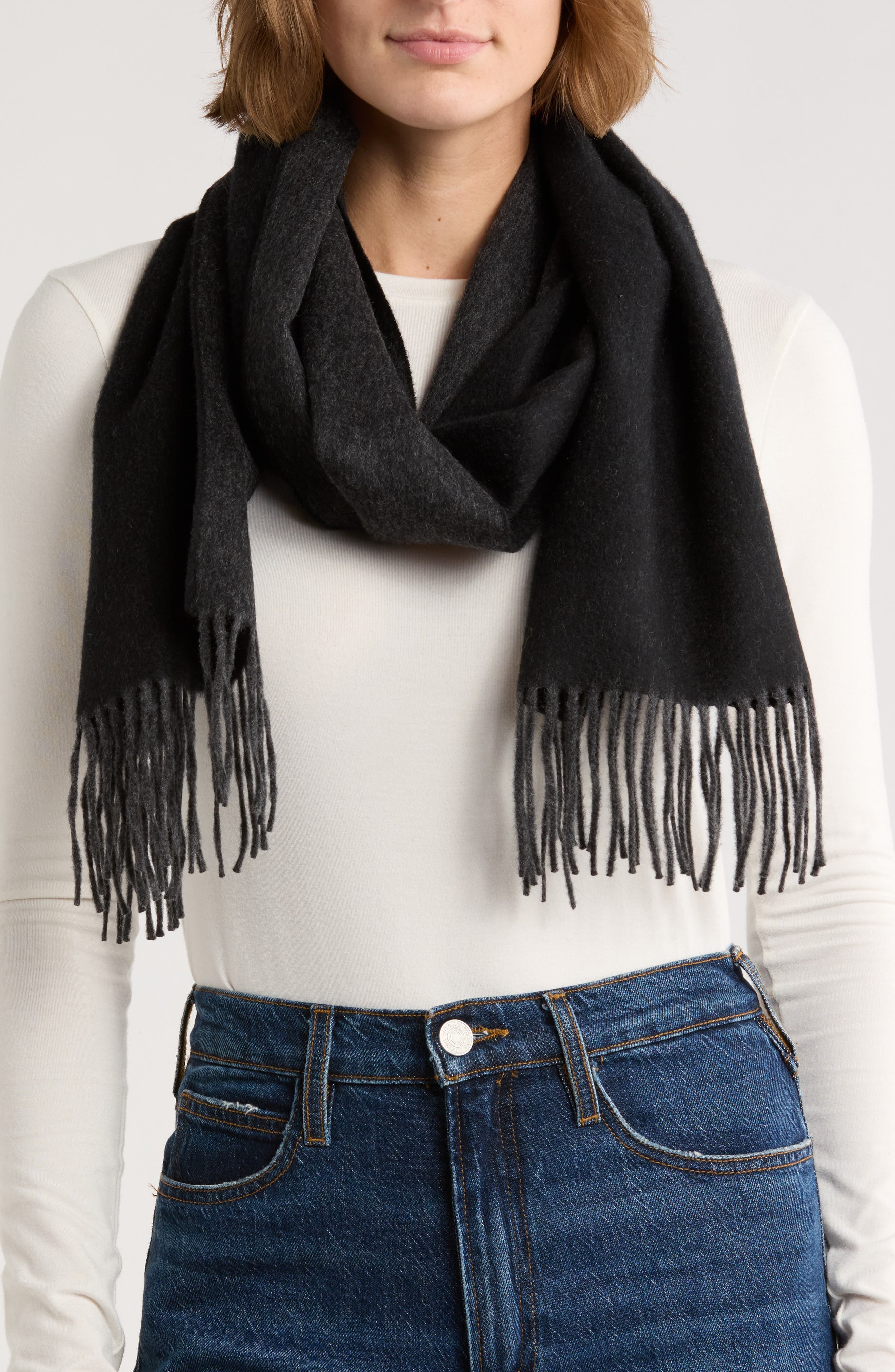 Vince Wool & Cashmere Fringe Scarf