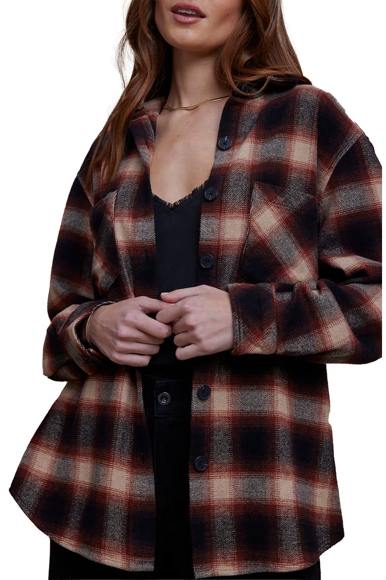Plaid Oversized Shacket, Main, color, HERITAGE RED PLAID