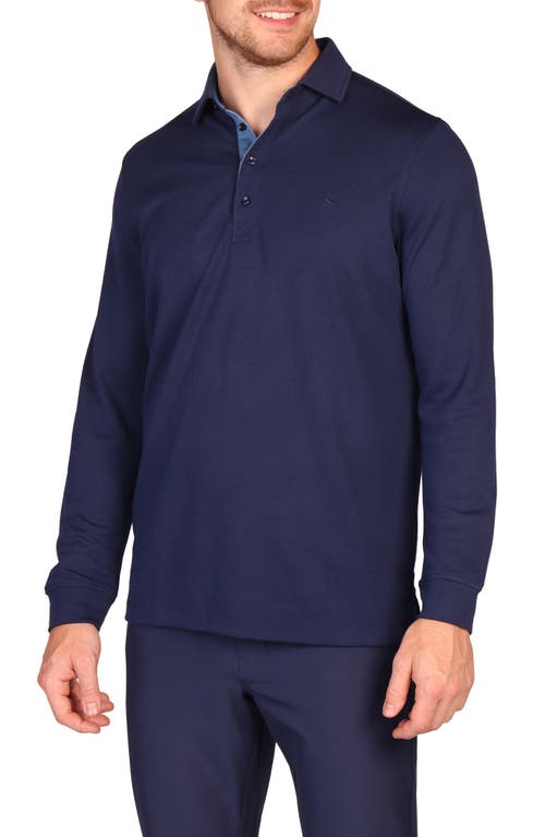 Tailorbyrd Long Sleeve Polo In Blue