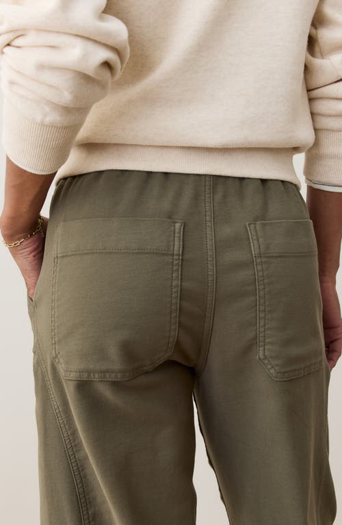Marine Layer Jessie Barrel Leg Twill Pants In Green