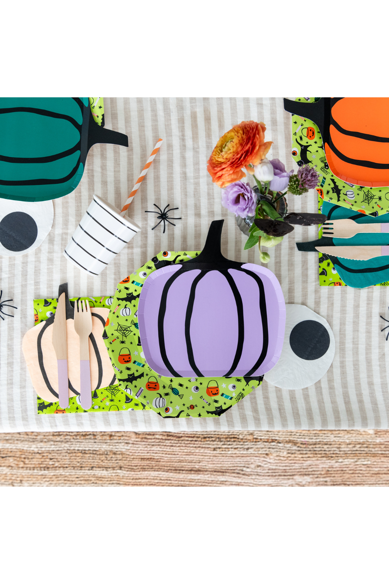 Hocus Pocus Halloween Colorful Pumpkin Large Plates, Alternate, color, Assorted Pre-Pack