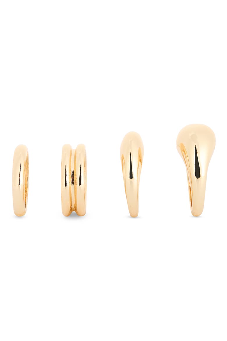 4-Pack Signet Rings, Alternate, color, GOLD