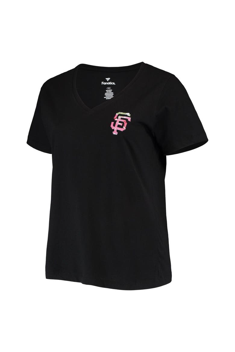 Women's Black San Francisco Giants Plus Size #1 Mom 2-Hit V-Neck T-Shirt, Alternate, color, Black