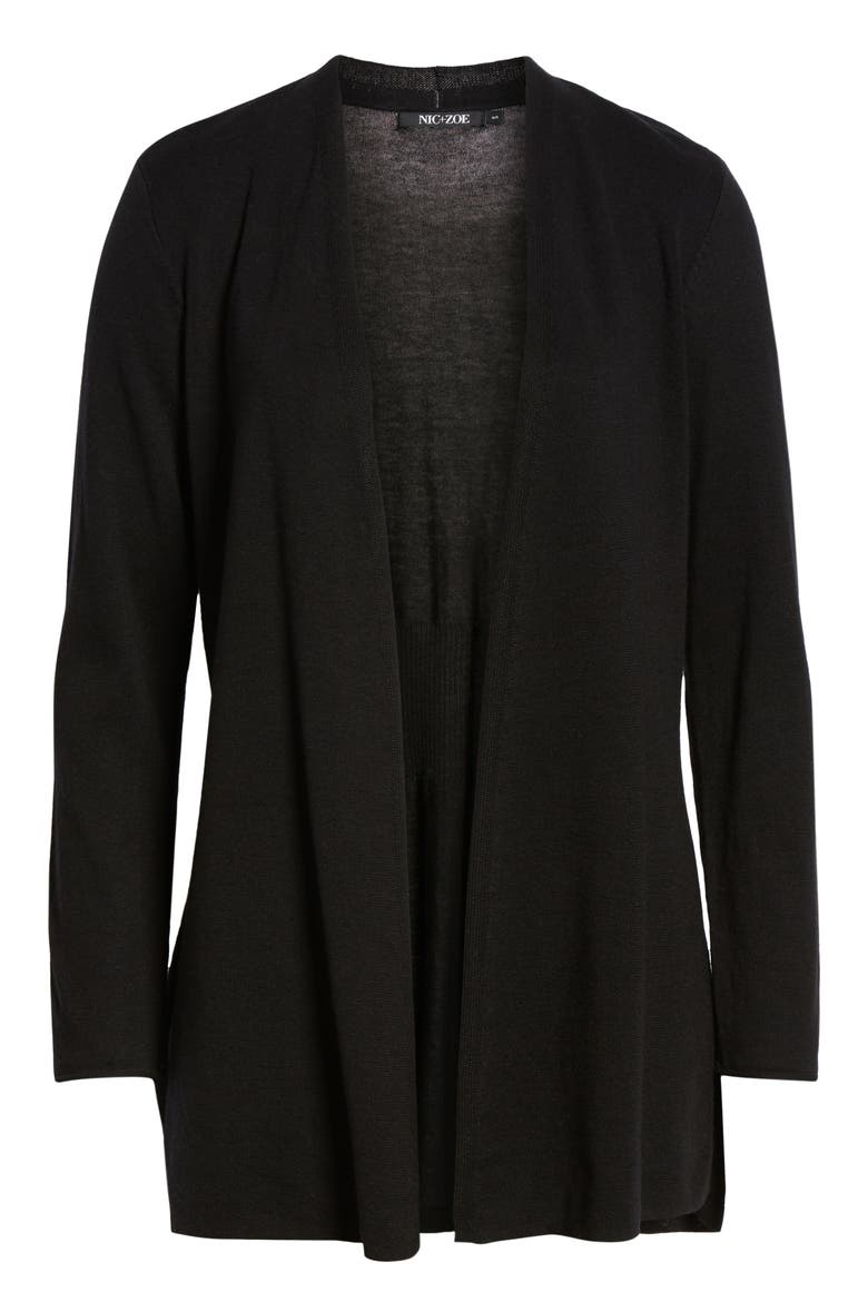 Back of Chair Long Cardigan, Alternate, color, BLACK ONYX
