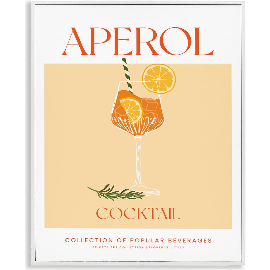 Stupell Industries Aperol Cocktail Framed Art Print In Yellow