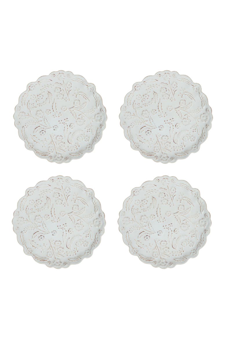 Berry & Thread Thistle Set of 4 Cocktail Plates, Main, color, WHITEWASH