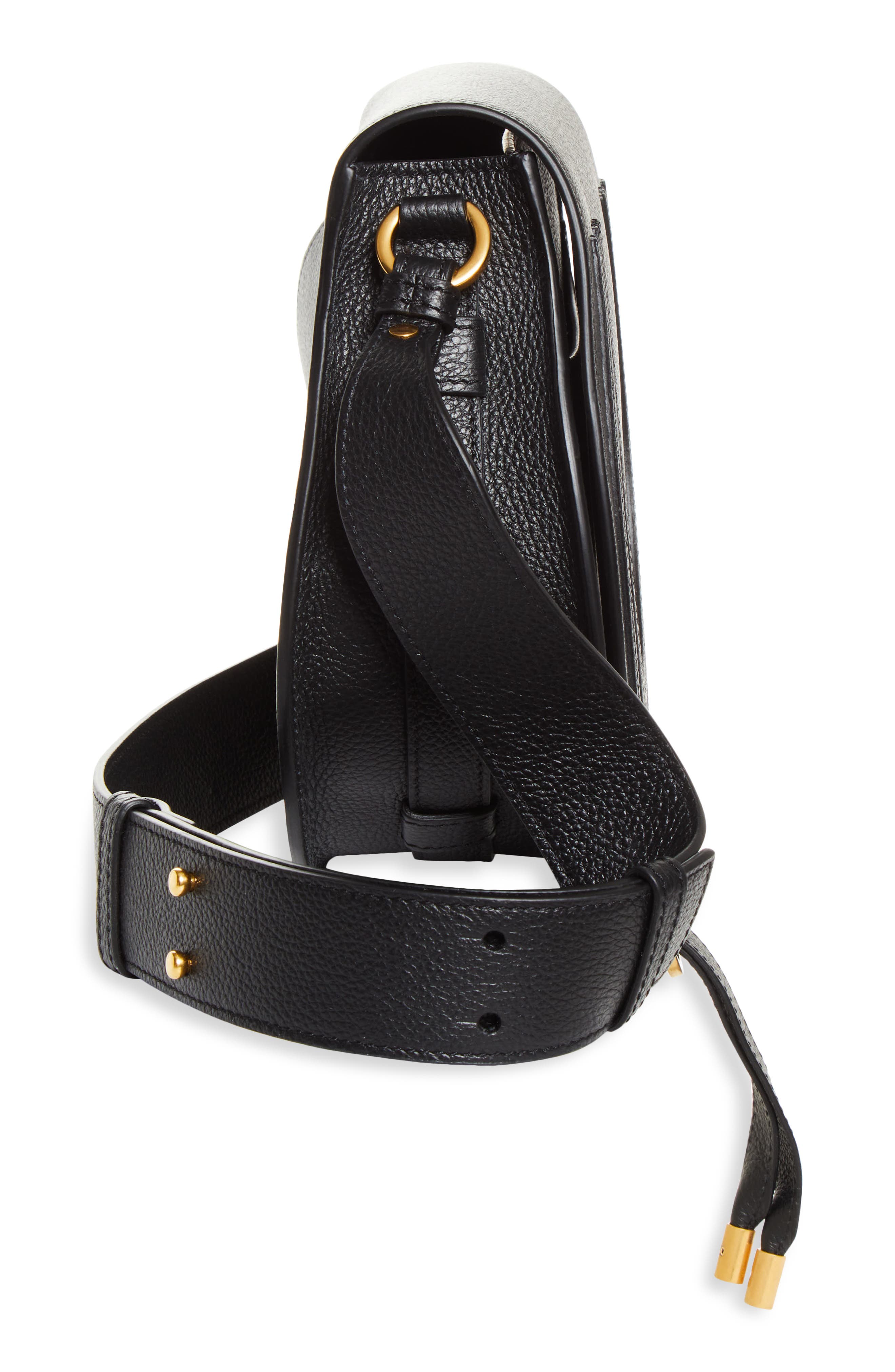 Chloé Large Marcie Leather Crossbody Bag, Alternate, color, 001 Black