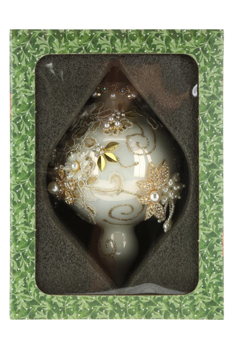Kings Jewel Extra Fancy Finial Ornament, White, Alternate, color, Pearl White