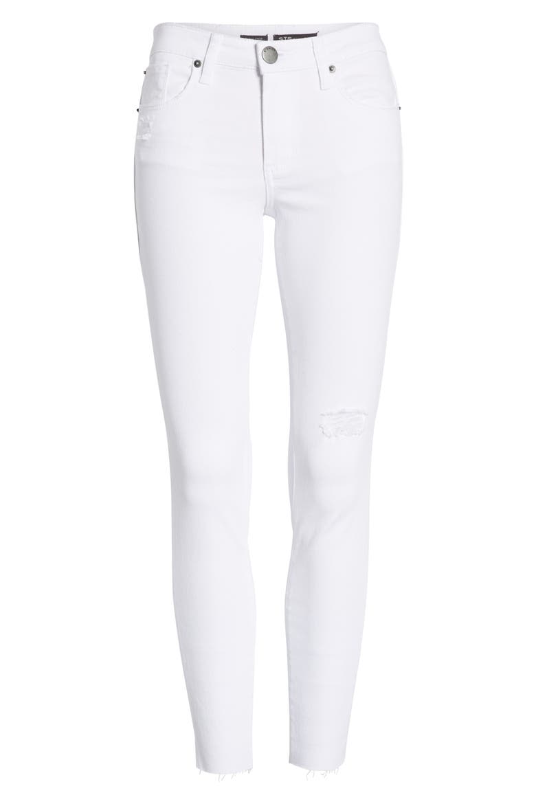 Emma Cutoff Hem Crop Jeggings, Alternate, color, OPTIC WHITE